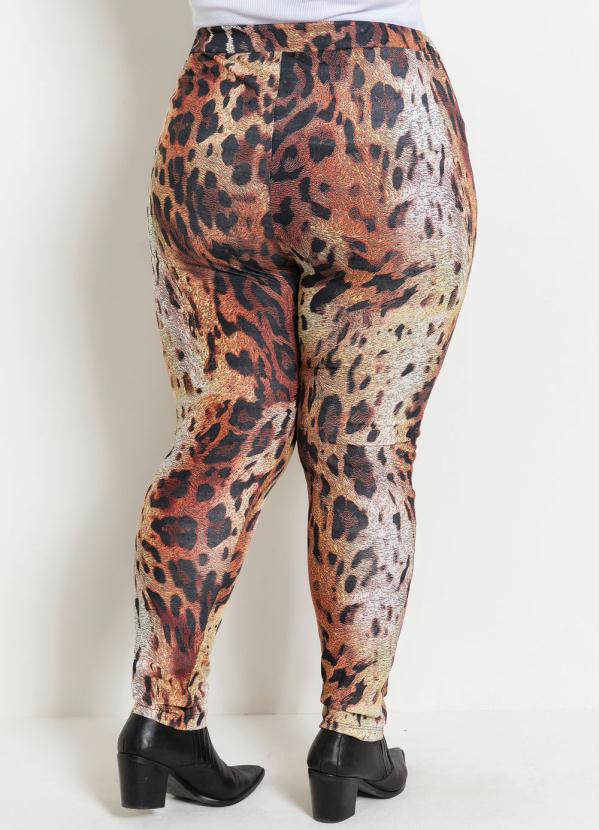 

Calça Legging Onça Plus Size, Marrom