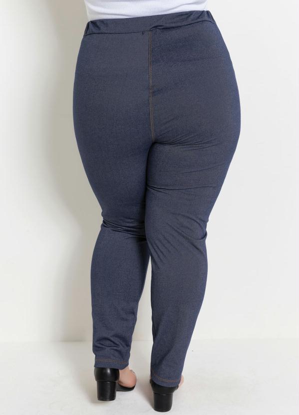 

Legging Azul com Bolsos Frontais Plus Size