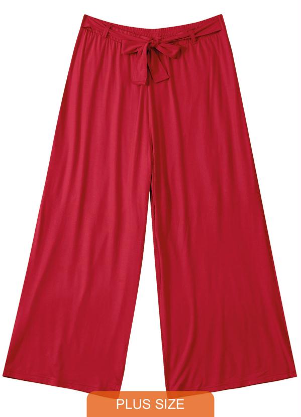 

Calça Vermelho Escuro Pantalona em Viscose