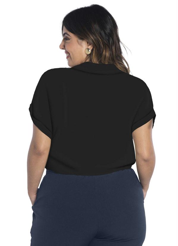 

Camisa com Amarração Nó Viscose Preto