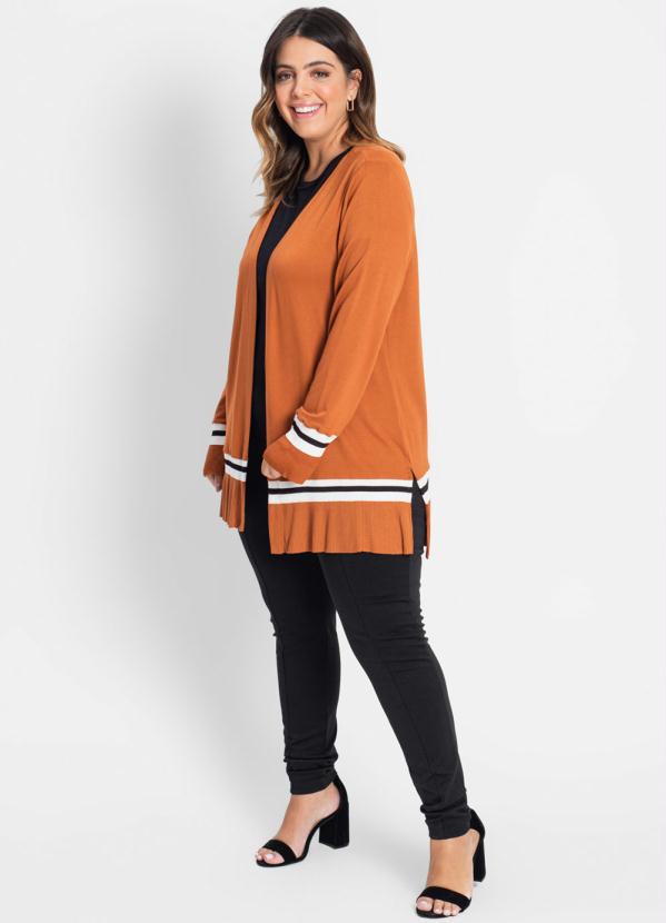 

Cardigan com Capuz Laranja