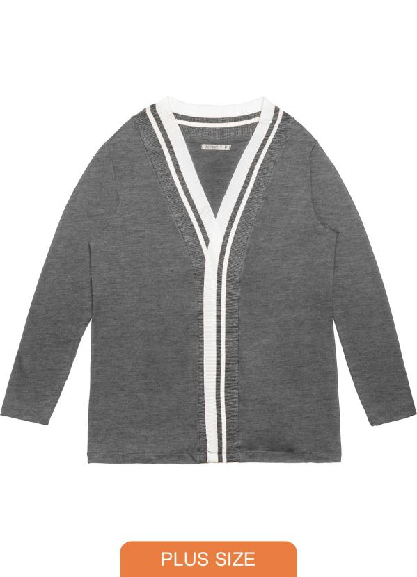 

Cardigan Feminino Listra Cinza