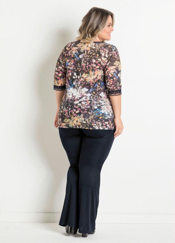 

Conjunto Blusa e Calça Floral e Preto Marguerite