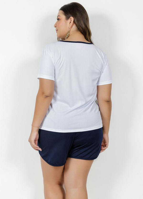 

Conjunto Branco e Marinho Curto Plus Size, Azul