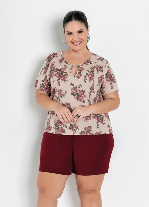 

Conjunto Floral e Bordô Plus Size, Vermelho