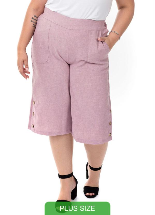 

Calça Pantacourt Plus Size Rosa Gris Plus Size