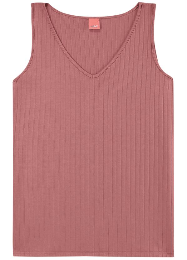 

Blusa Rosa Texturizada Decote V