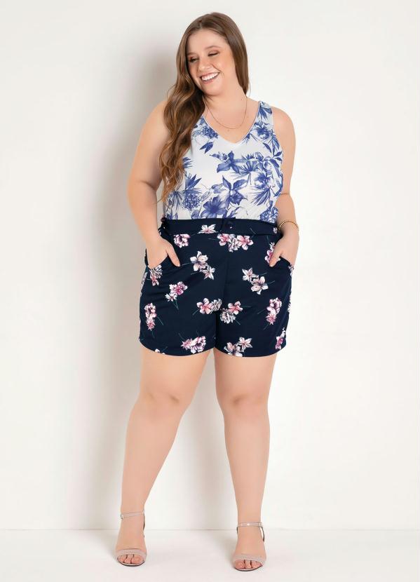 

Regata Folhagem Branca Plus Size, Branco