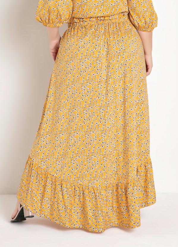 

Saia Longa Floral Amarela Plus Size, Amarelo