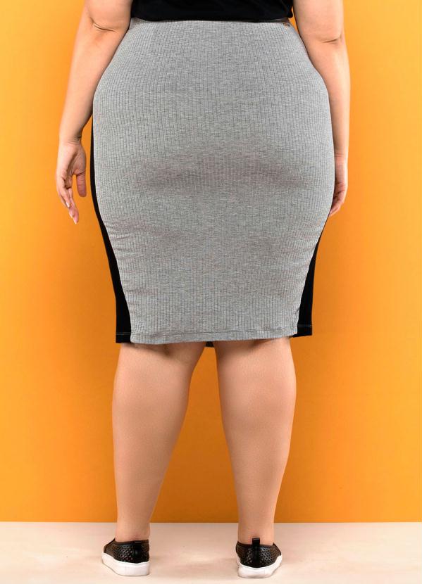 

Saia Plus Size Amarração Mescla, Cinza