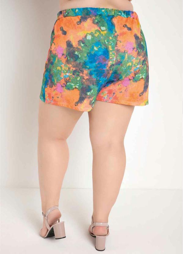 

Short Tie Dye com Elástico na Cintura Plus Size, Multicores