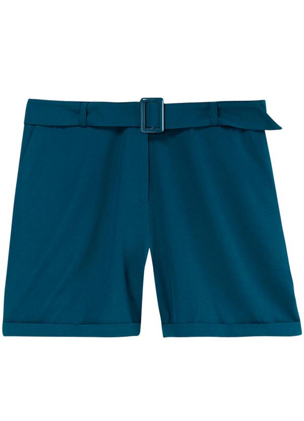 

Shorts Azul Tradicional em Crepe Plus