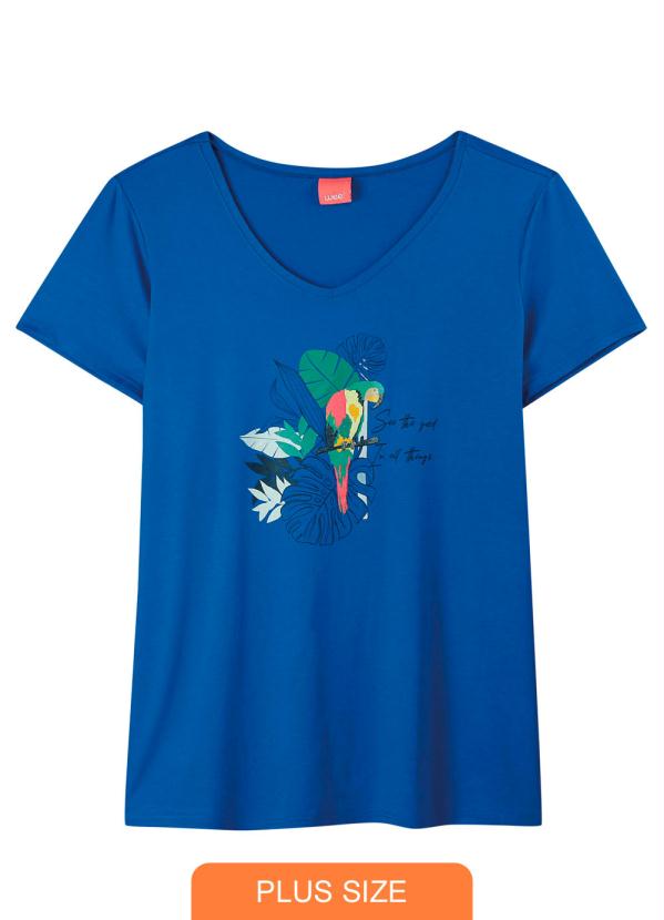 

Blusa Azul Tropical com Glitter