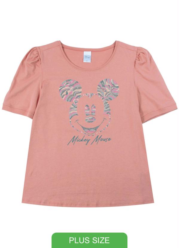 

Blusa Estampada com Manga Curta Bufante Rosa