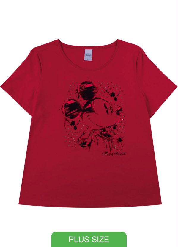 

Blusa Manga Curta com Pedraria Vermelho