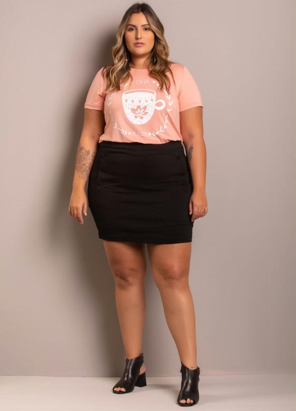 

T-Shirt Chá de Juízo Plus Size Rosa