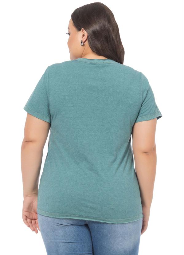 

T-Shirt Feminina Merci Verde Mescla