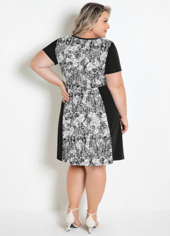 

Vestido Arabescos com Recortes Plus Size, Preto