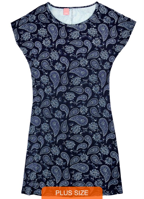 

Vestido Azul Marinho Curto Paisley