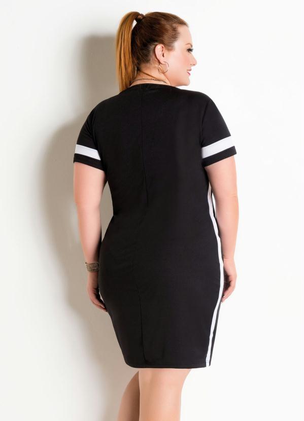 

Vestido Bicolor Plus Size Preto e Branco