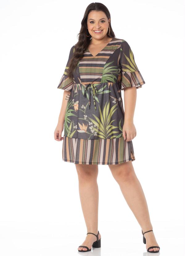 

Vestido Curto Trabalhada Light Preto Tropical