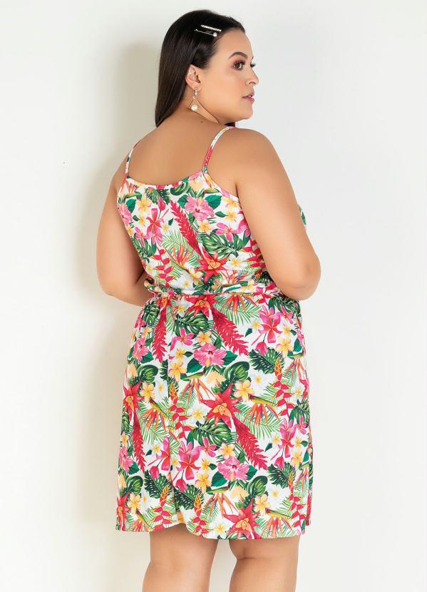 

Vestido Curto Tropical com Alcinhas Plus Size, Vermelho