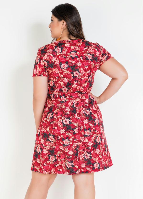 

Vestido Floral Plus Size, Vermelho