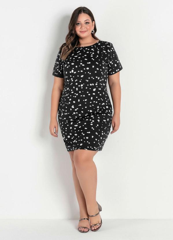 

Vestido Poá Preto Tubinho Plus Size