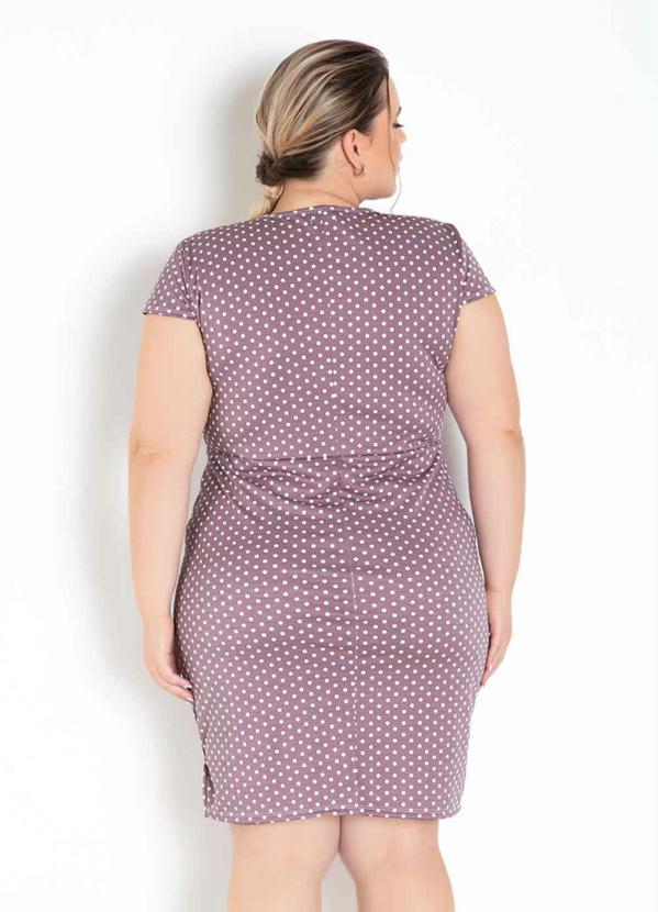 

Vestido Poá Transpassado com Mangas Plus Size, Rosa