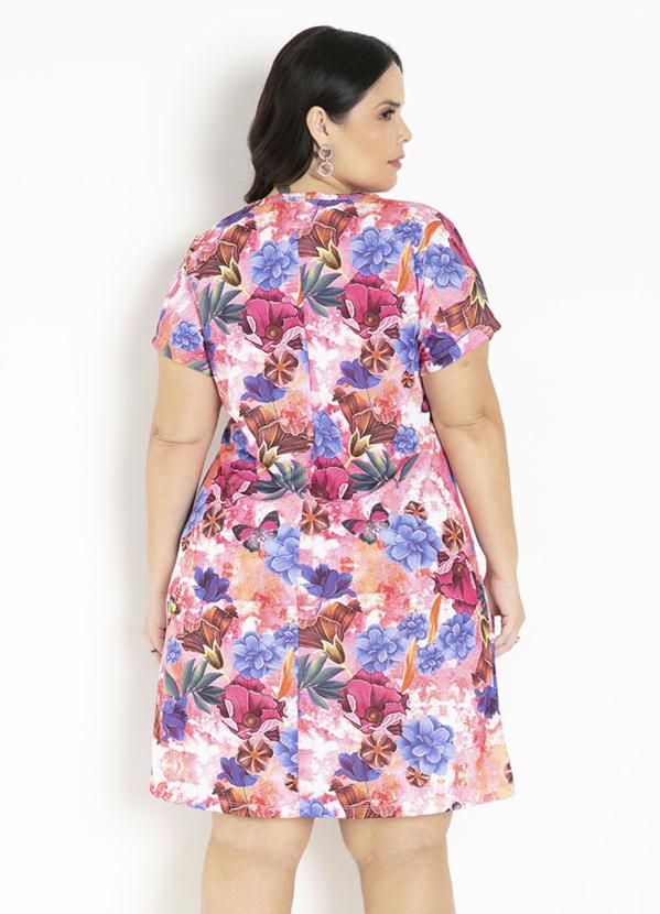 

Vestido Soltinho com Recorte Floral Plus Size, Rosa