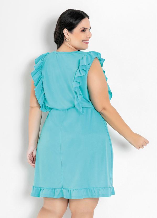 

Vestido Turquesa com Babados Plus Size, Azul