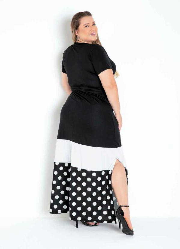 

Vestido Longo Preto com Fendas Plus Size