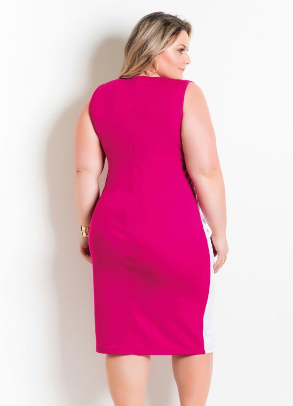 

Vestido Bicolor Plus Size Púrpura e Branco, Rosa