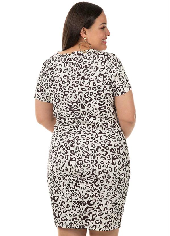 

Vestido Estampado Bege Gris Plus Size