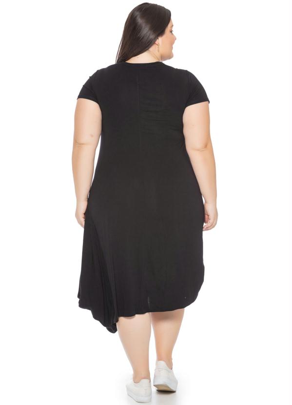 

Vestido Feminino Básico com Barra Diagonal Preto