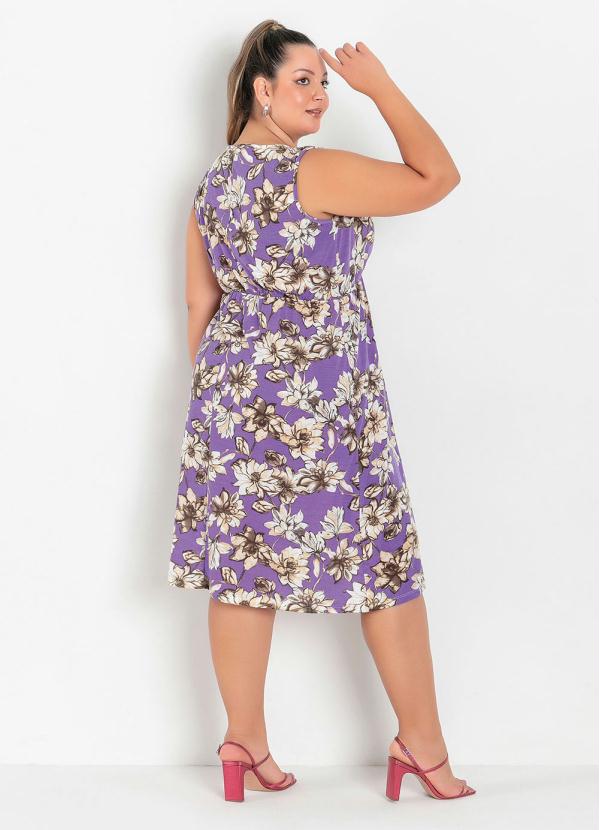 

Vestido Floral com Transpasse Plus Size, Roxo