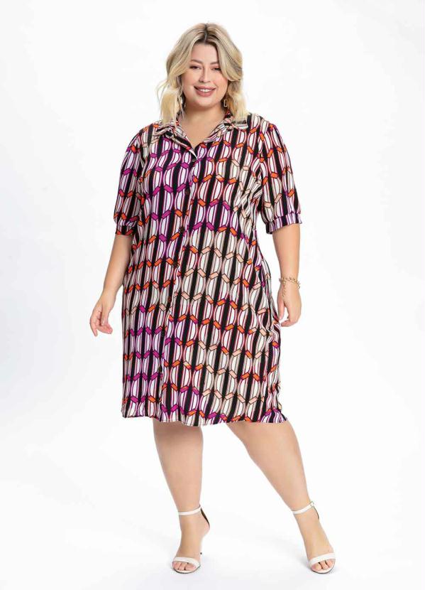 

Vestido Plus Size Chemise Geo Crazy, Estampado