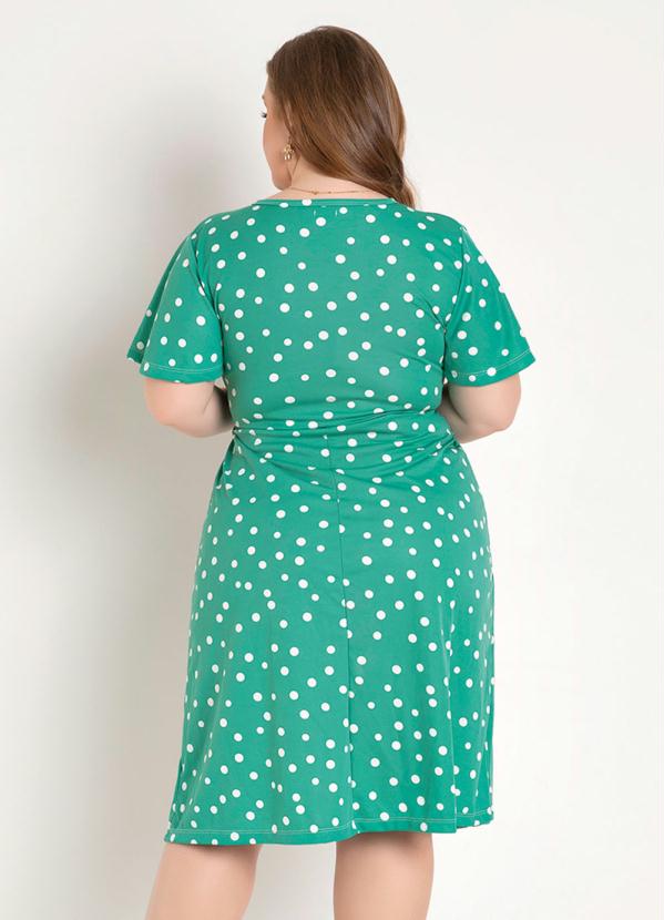 

Vestido Poá Verde Transpassado Plus Size