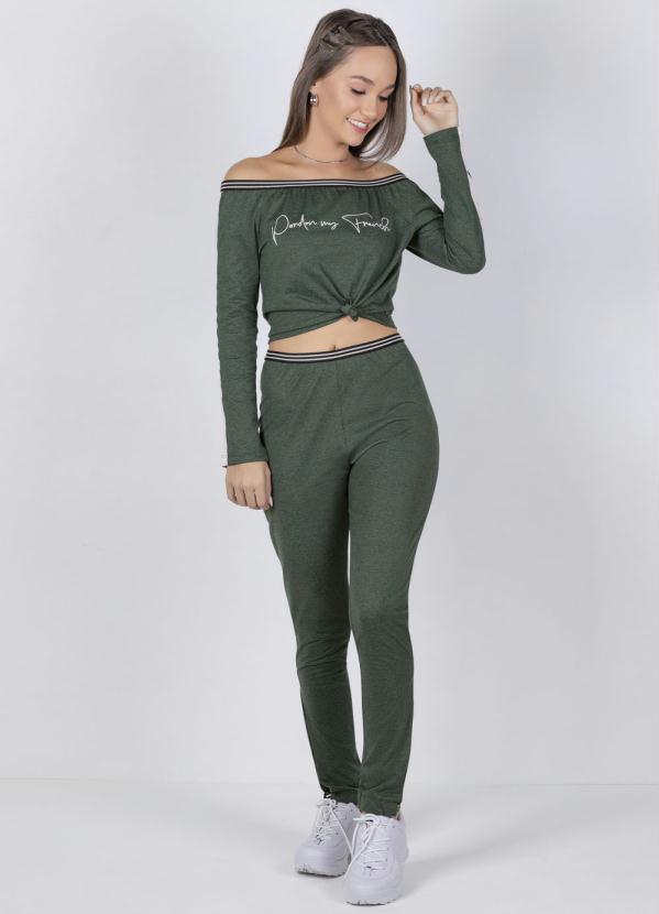 

Blusa Juvenil Elástico Ombro a Ombro Verde