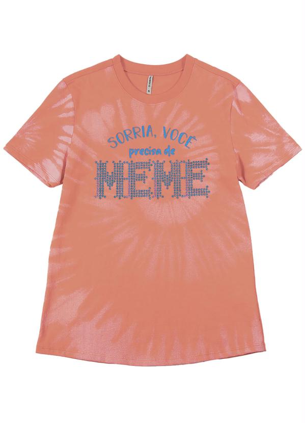 

Blusa em Meia Malha com Estampa Tie-Dye Laranja