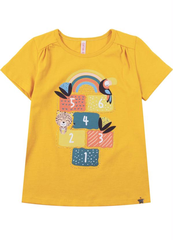 

Blusa Feminina Infantil com Estampa Amarelo