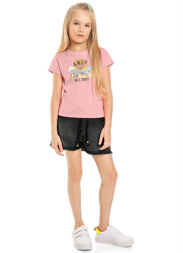 

Blusa Infantil com Glitter Rosa