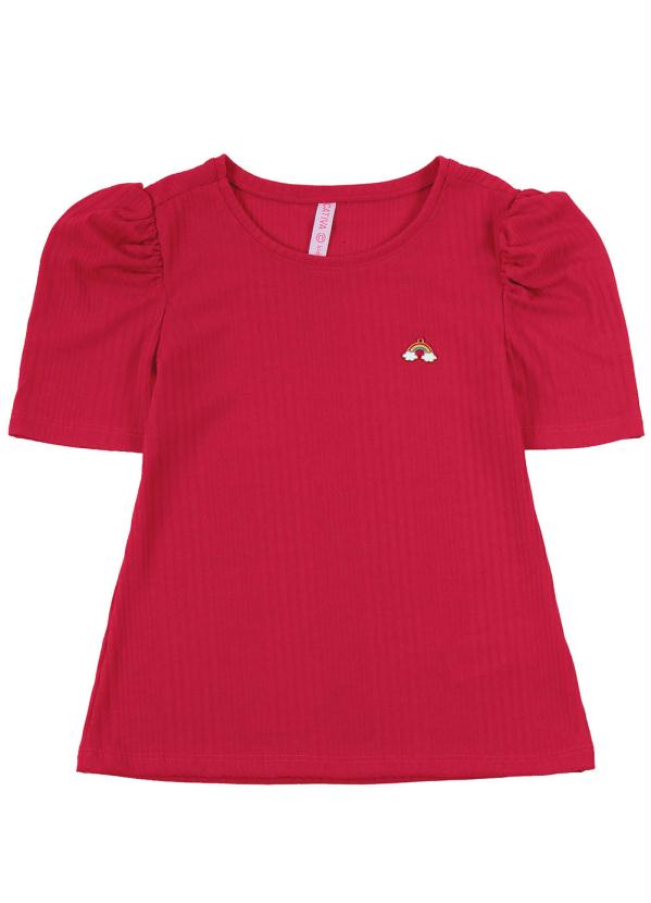 

Blusa Infantil com Manga Bufante Vermelho