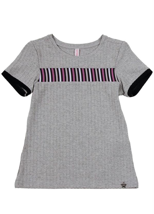 

Blusa Infantil em Tecido Canelado Cinza