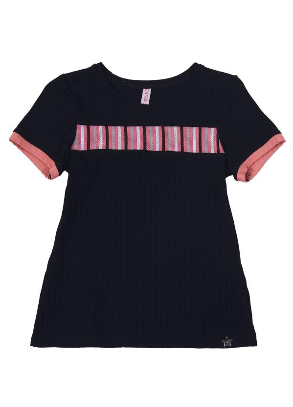 

Blusa Infantil em Tecido Canelado Preto