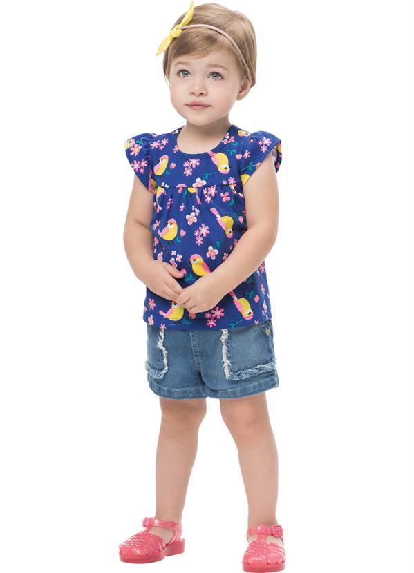 

Blusa Infantil Feminina Azul