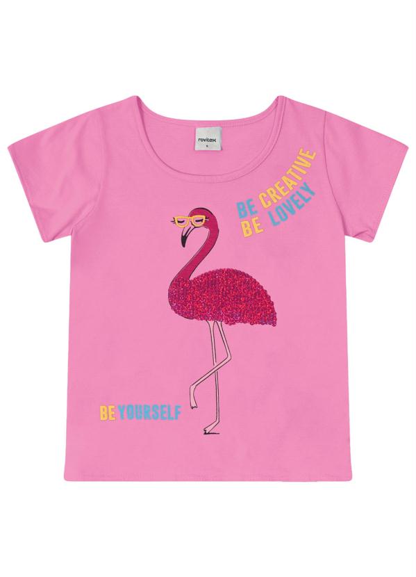 

Blusa Infantil Feminina Flamingo Rosa