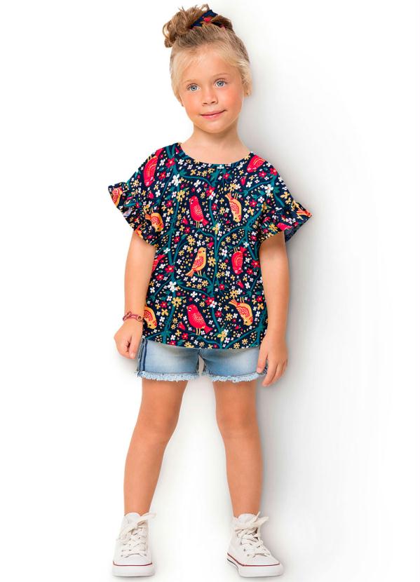 

Blusa Infantil Feminina Marinho, Azul