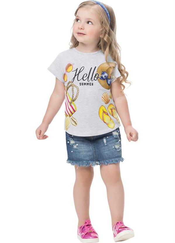 

Blusa Infantil Feminina Mescla, Cinza