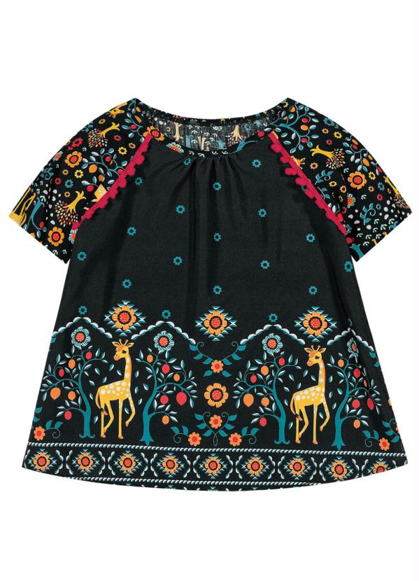 

Blusa Infantil Feminina Preto